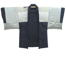 Load image into Gallery viewer, Men's Haori Vintage(1950-1980) Blueish Black Eagle Curling Wave Silk #10652C4
