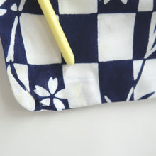 Load image into Gallery viewer, Yukata Vintage(1950-1980) White Navy Cherry Blossom Sakura Cotton #11101B1
