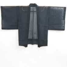 Load image into Gallery viewer, Haori Jacket Vintage(1950-1980) Blue Black Sheer Wave Silk #10918E5
