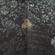 Load image into Gallery viewer, Haori Jacket Vintage(1950-1980) Black Gold Silver Flower Silk #10055C5
