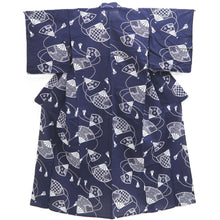 Load image into Gallery viewer, Yukata Navy White See-Through Cotton #10761D3
