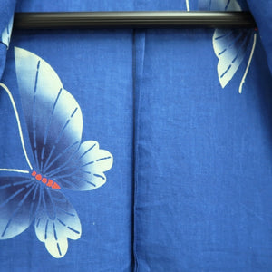 Yukata Vintage(1950-1980) Blue Butterfly Cotton #10488B1