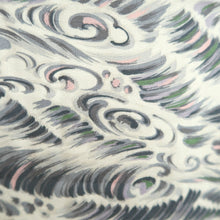 Load image into Gallery viewer, Haori Jacket Vintage(1950-1980) Off white Gray Wave Silk #10947F2
