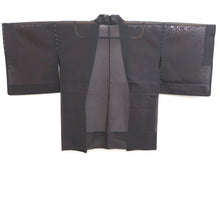 Load image into Gallery viewer, Haori Jacket Vintage(1950-1980) Black Red Sheer Floral pattern Silk #10978F3
