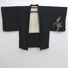 Load image into Gallery viewer, Haori Jacket Vintage(1950-1980) Black Shibori Leaves Silk #9996C2
