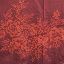 Load image into Gallery viewer, Haori Jacket Wine red Peony Silk #10798D5
