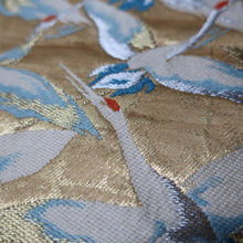 Load image into Gallery viewer, BB10009AB Silk Obi Fabric Crane Birds Gold 53.9x10.2in(137x26cm)
