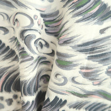 Load image into Gallery viewer, Haori Jacket Vintage(1950-1980) Off white Gray Wave Silk #10947F2
