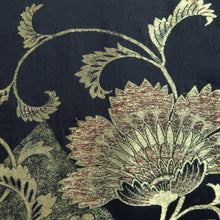 Load image into Gallery viewer, Haori Jacket Vintage(1950-1980) Black Gold Floral pattern Silk #10987F4
