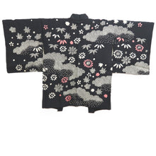 Load image into Gallery viewer, Haori Jacket Vintage(1950-1980) Black Shibori Botanical Silk #10936F1
