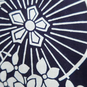 Yukata Vintage(1950-1980) Navy Bangasa Umbrella Cotton #10350F3