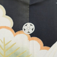 Load image into Gallery viewer, Furisode Vintage(1920-1950) Black Crane Birds Silk #11108Z1
