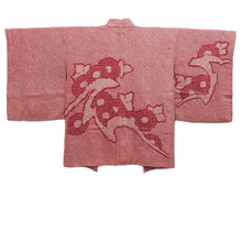 Load image into Gallery viewer, Haori Jacket Red Full Shibori Peony Silk #10707D2
