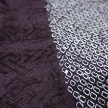 Load image into Gallery viewer, KK1393B7 Silk Kimono Fabric Vintage(1950-1980) Shibori Dark Purple 75.2x12.2in(191x31cm)
