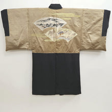 Load image into Gallery viewer, Men&#39;s Haori Vintage(1950-1980) Black Montsuki Temple Landscape Silk #9821B1
