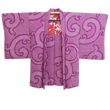 Load image into Gallery viewer, Haori Jacket Vintage(1920-1950) Purple Shibori Karakusa Silk #11006F5
