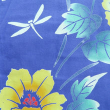Load image into Gallery viewer, Yukata Blue Dragonfly Cotton #10751D3
