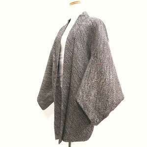 Haori Jacket Vintage(1950-1980) Black Red Full Shibori Red eye Silk #10206E1