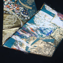 Load image into Gallery viewer, BB10020AB Silk Obi Fabric Crane Birds Gold Green 51.6x11.0in(131x28cm)
