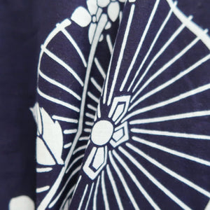 Yukata Vintage(1950-1980) Navy Bangasa Umbrella Cotton #10350F3