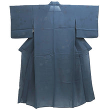 Load image into Gallery viewer, Kimono Vintage(1950-1980) Dark Blue See-Through Flower Silk #10278E4
