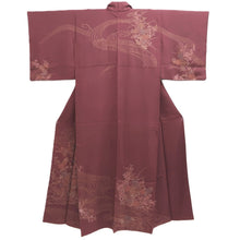 Load image into Gallery viewer, Kimono Wine red Ryusui Flower Silk #10536B3

