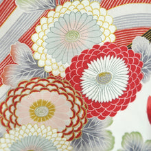 Load image into Gallery viewer, Haori Jacket Vintage(1950-1980) White Chrysanthemum Silk #10846E3
