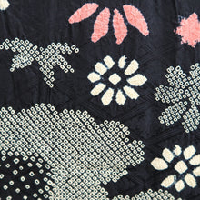 Load image into Gallery viewer, Haori Jacket Vintage(1950-1980) Black Shibori Botanical Silk #10936F1
