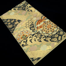 Load image into Gallery viewer, Fukuro Obi Gold Wave Phoenix Silk BB267V5

