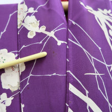 Load image into Gallery viewer, Kimono Vintage(1950-1980) Purple Plum blossom Branch Silk #10781D4
