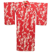 Load image into Gallery viewer, Juban Vintage(1920-1950) Red Plum blossom Silk #10370F4
