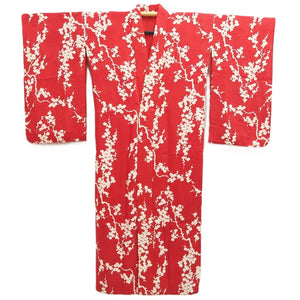 Juban Vintage(1920-1950) Red Plum blossom Silk #10370F4
