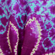 Load image into Gallery viewer, Haori Jacket Vintage(1920-1950) Purple Shibori Floral pattern Silk #11056A3
