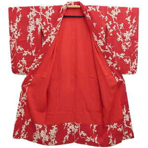 Juban Vintage(1920-1950) Red Plum blossom Silk #10370F4
