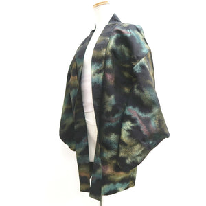 Haori Jacket Vintage(1950-1980) Black Gold Cloud Silk #10130D3