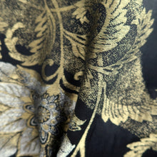 Load image into Gallery viewer, Haori Jacket Vintage(1950-1980) Black Gold Floral pattern Silk #10987F4
