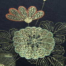 Load image into Gallery viewer, Haori Jacket Black Gold Chrysanthemum Silk #10997F4
