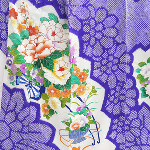 Furisode Purple Peony Ume Kiku Silk #9700J5