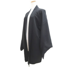 Load image into Gallery viewer, Haori Jacket Black Embroidery Crane Birds Silk #11079A5
