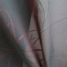 Load image into Gallery viewer, Haori Jacket Vintage(1950-1980) Black Red Sheer Floral pattern Silk #10978F3
