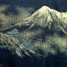 Load image into Gallery viewer, Haori Jacket Vintage(1950-1980) Black Gold Silver Landscape Mountain Silk #10827E2

