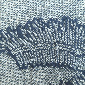 Haori Jacket Vintage(1950-1980) Blue Full Shibori Grass Silk #10236E2