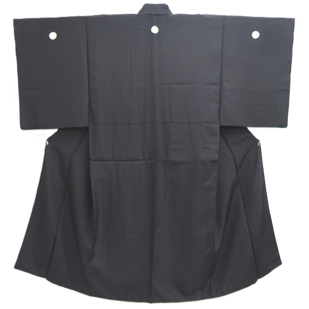 Men's Kimono Vintage(1950-1980) Black Montsuki Silk #10469A5