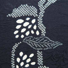 Load image into Gallery viewer, Haori Jacket Vintage(1950-1980) Black Shibori Leaves Silk #9996C2
