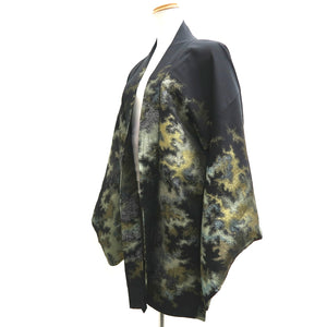 Haori Jacket Vintage(1950-1980) Black Gold Cloud Silk #10056C5