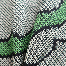 Load image into Gallery viewer, Haori Jacket Vintage(1950-1980) Black Green Full Shibori Cloud Silk #10957F2
