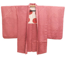 Load image into Gallery viewer, Haori Jacket Vintage(1950-1980) Reddish Pink Floral pattern Long Silk #11017A1
