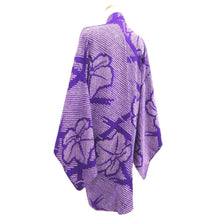 Load image into Gallery viewer, Haori Jacket Vintage(1920-1950) Blueish Purple Shibori Leaves Silk #11057A3
