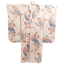 Load image into Gallery viewer, Furisode Pink Folding Fan Plum blossom Bird Silk #11085A5
