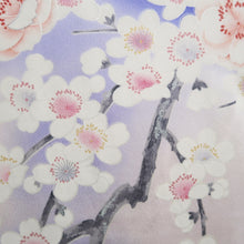 Load image into Gallery viewer, Kimono Blue Pale Pink Sakura Branch Hand painted Silk #9660J2
